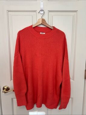 Lucky Brand Women's Oversized Crewneck Sweater - Coral